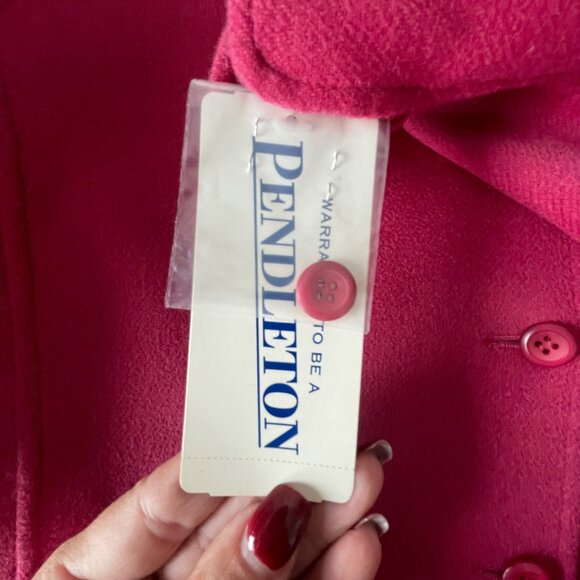 Pendleton Womens Merino Wool Jacket Medium Raspberry Button-Up With Pockets NWT - Picture 6 of 14